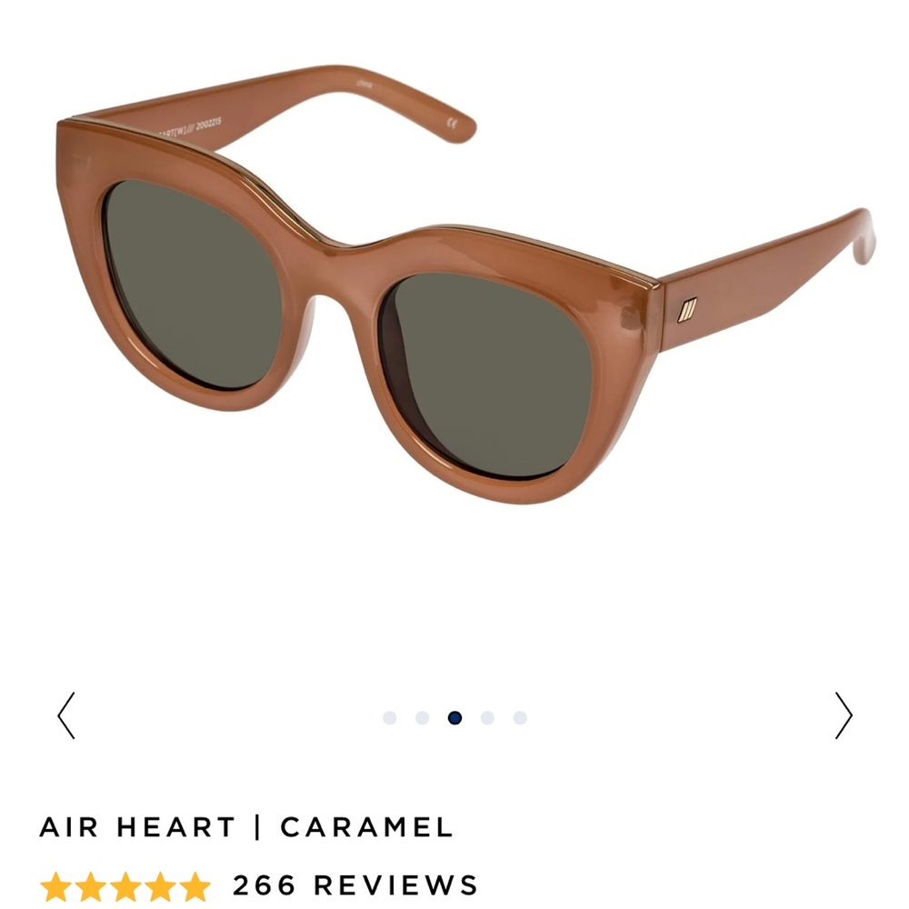 le specs Air Heart model sunglasses in caramel. NWT never worn